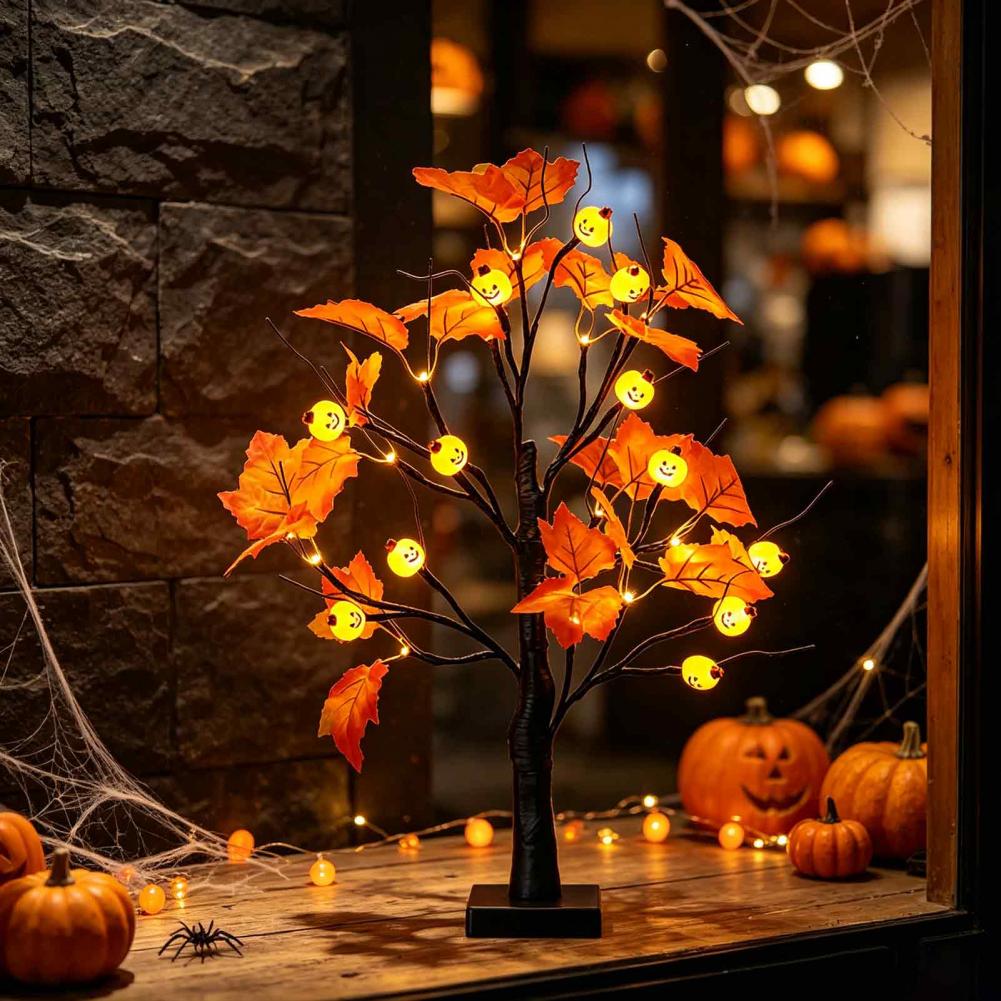 Home Decor Lighting Tree - Jesienna Dekoracja z Liści Klonu, Ozdoby