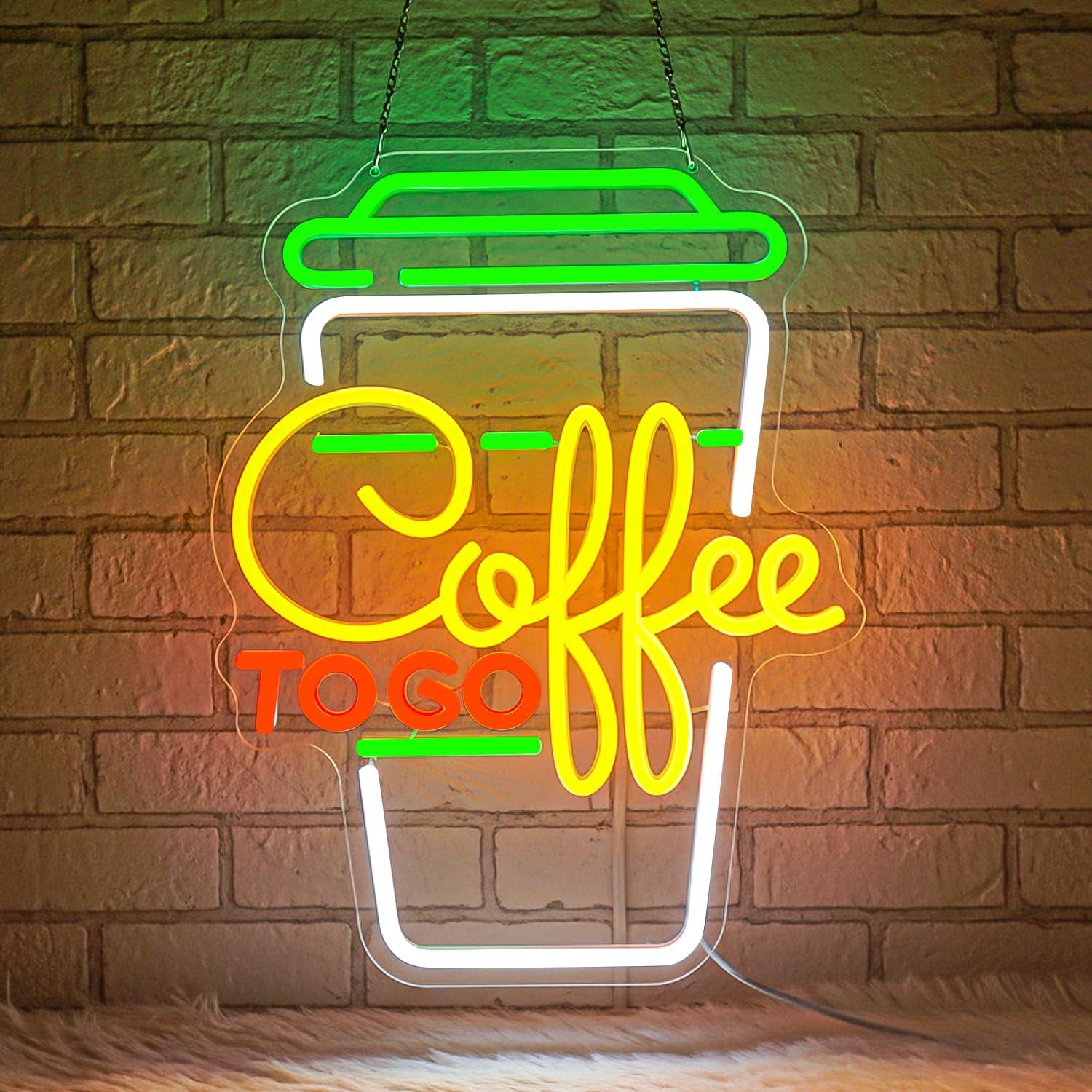 Restaurant Lighting Decoration - Neonowy szyld kawowy, ściemnialne lampki LED