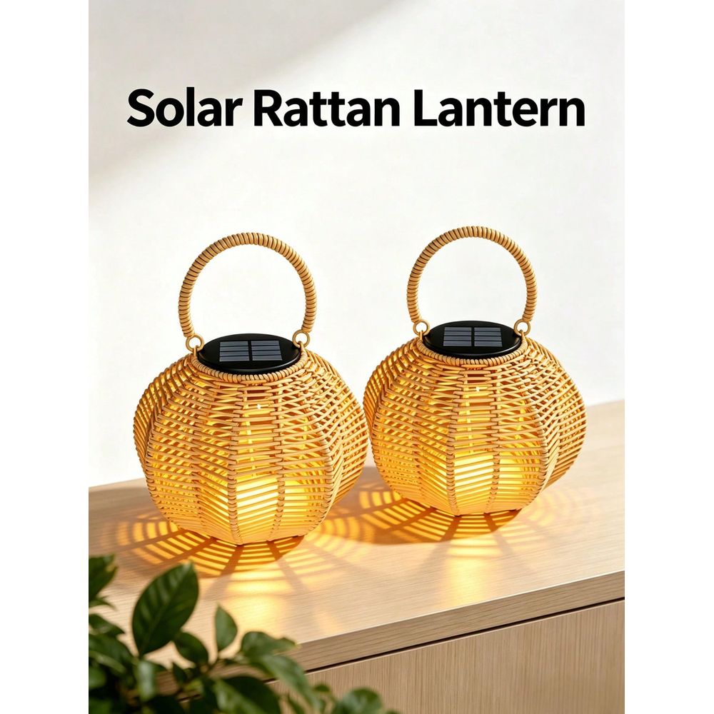 Ambient Lighting Decor For Room - Rattanowa lampa solarna do dekoracji wnętrz,