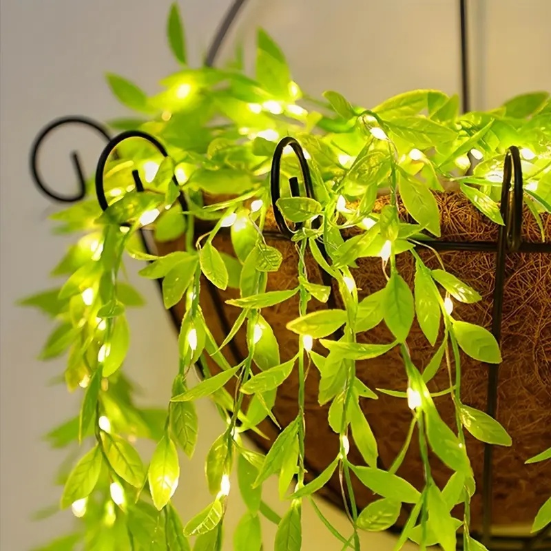 Restaurant Lighting Decoration - Girlanda LED z Zielonymi Liśćmi, 20/50/100