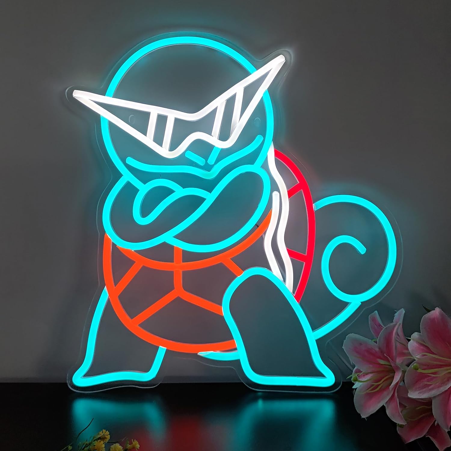 Decor Lighting Fans - Neonowy Znak LED Pokemon Squirtle, Świecący