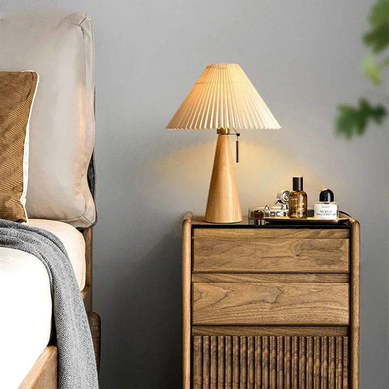 Lighting Decoration For Home - Retro Plisowana Lampa Stołowa Nordic z