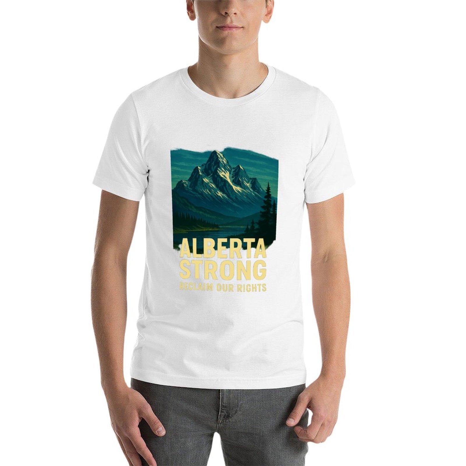 Alberta Strong T-Shirt Casual  – Alberta Lighting & Decor Reviews recenzja i cena