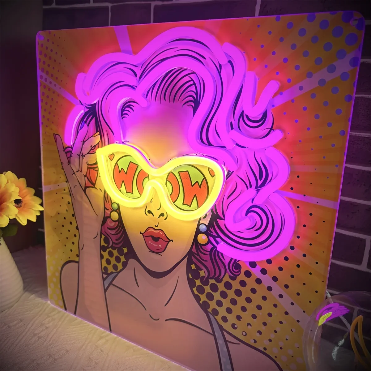 Wow Lady Pop Art LED Neon Sign – Lighting Decor Wow recenzja i cena