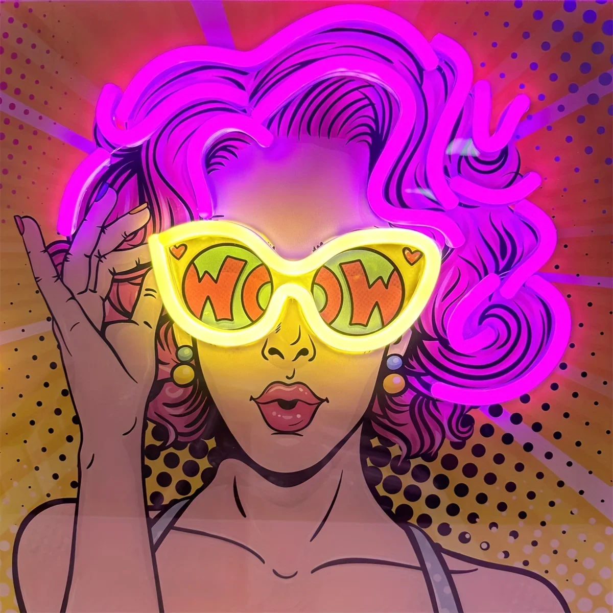 Wow Lady Pop Art LED Neon Sign – Lighting Decor Wow recenzja i cena