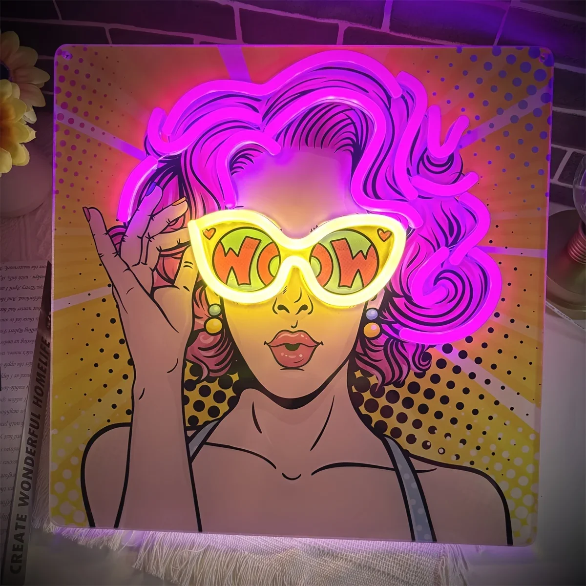 Wow Lady Pop Art LED Neon Sign – Lighting Decor Wow recenzja i cena