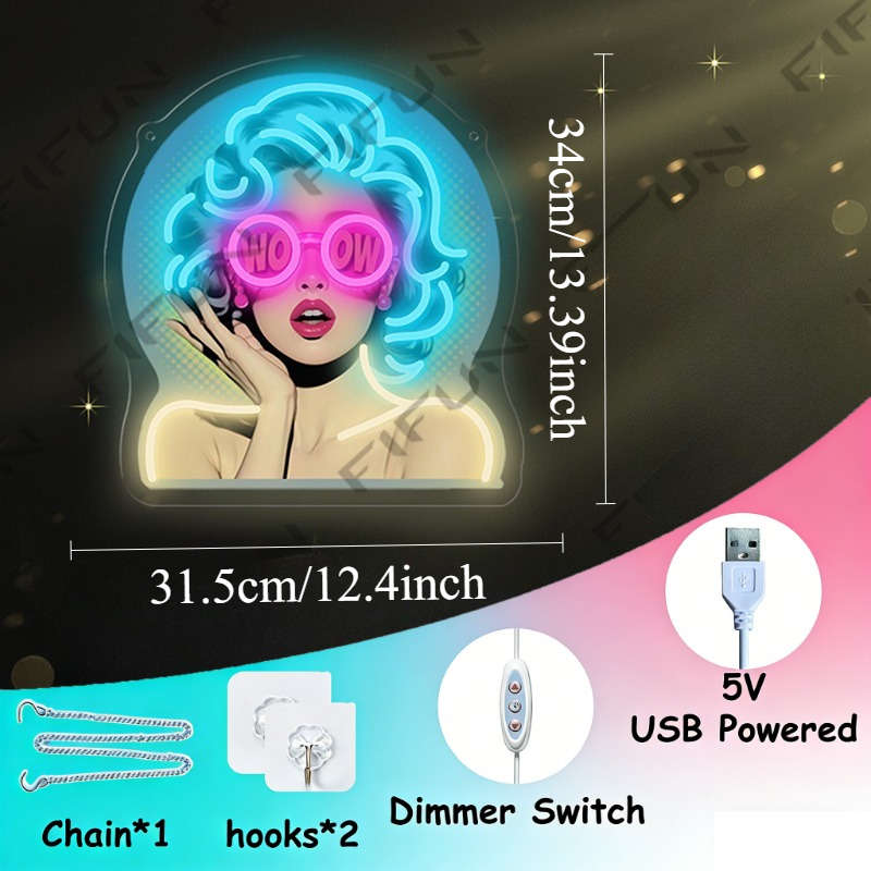 Neonowy znak WOW Curl Girl, dr – Lighting Decor Wow recenzja i cena
