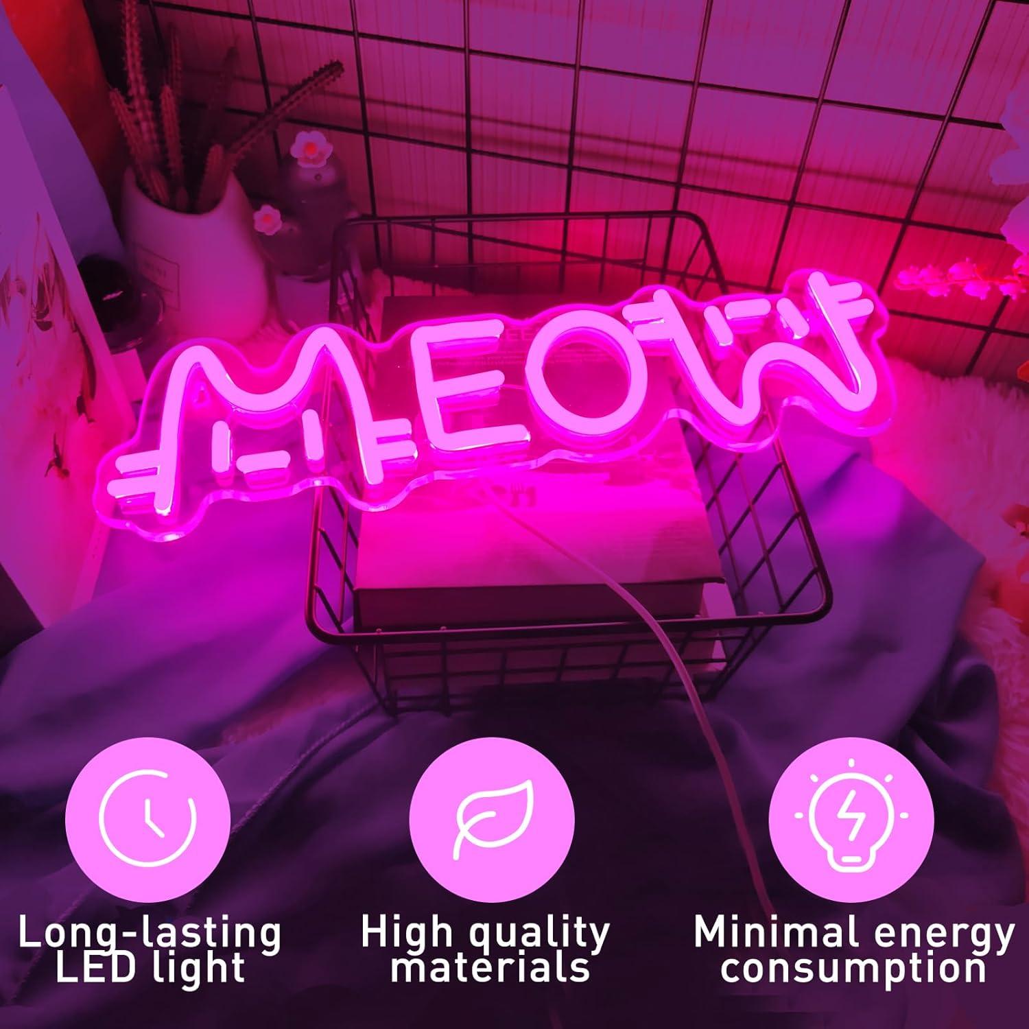 Neonowy Znak Meow Kot, Zasilan – Restaurant Lighting Decoration recenzja i cena