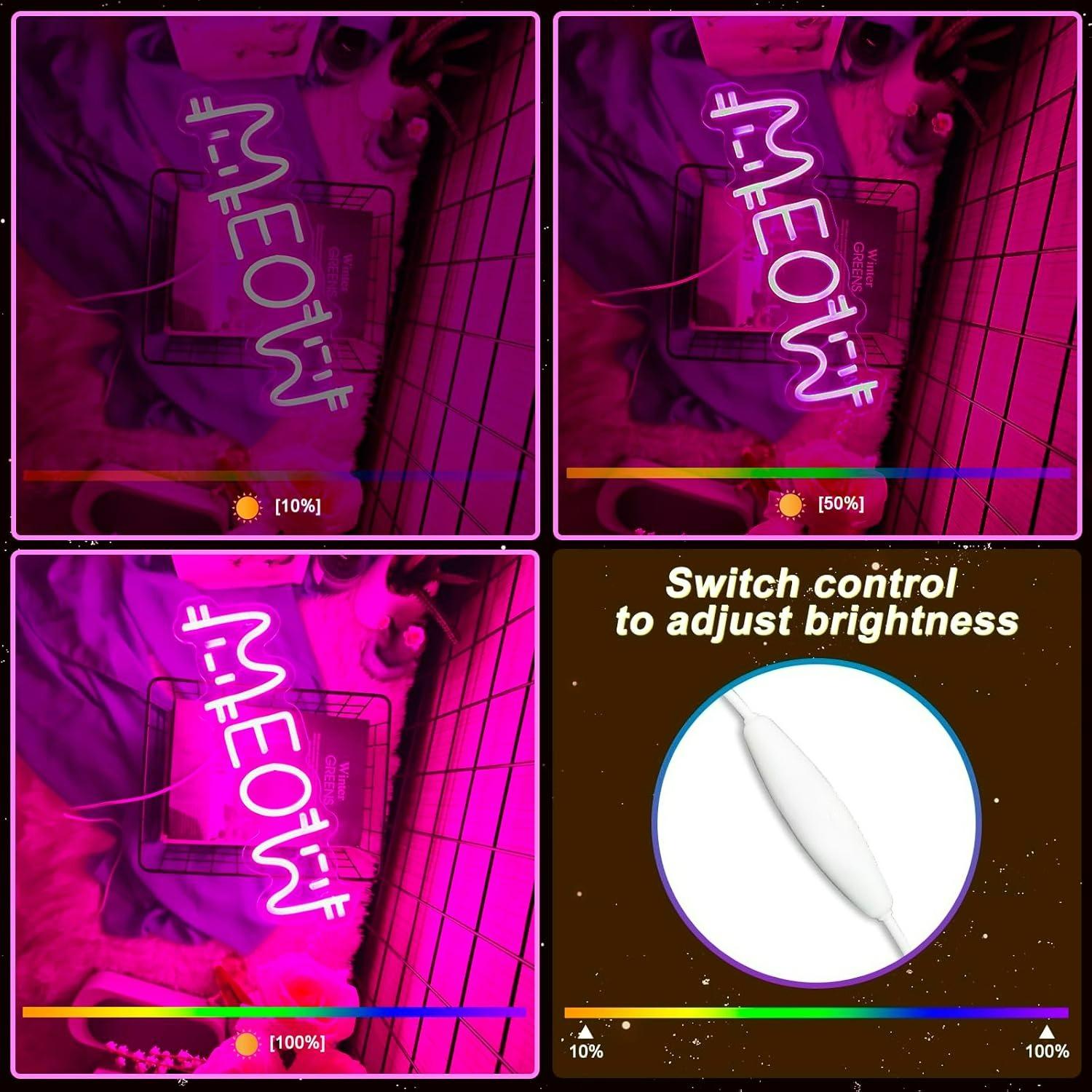Neonowy Znak Meow Kot, Zasilan – Restaurant Lighting Decoration recenzja i cena