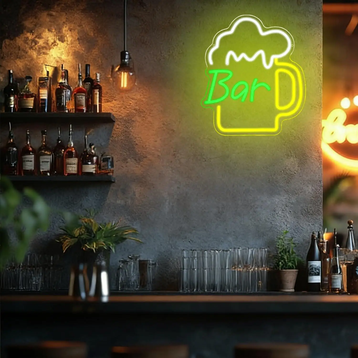 Neonowy szyld barowy z piwem,  – Wall Decor Lighting recenzja i cena