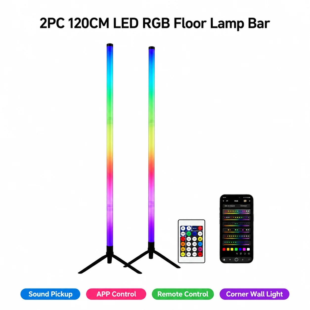 2 SZT. Lampa podłogowa RGB 120 – Lighting Decoration For Home recenzja i cena