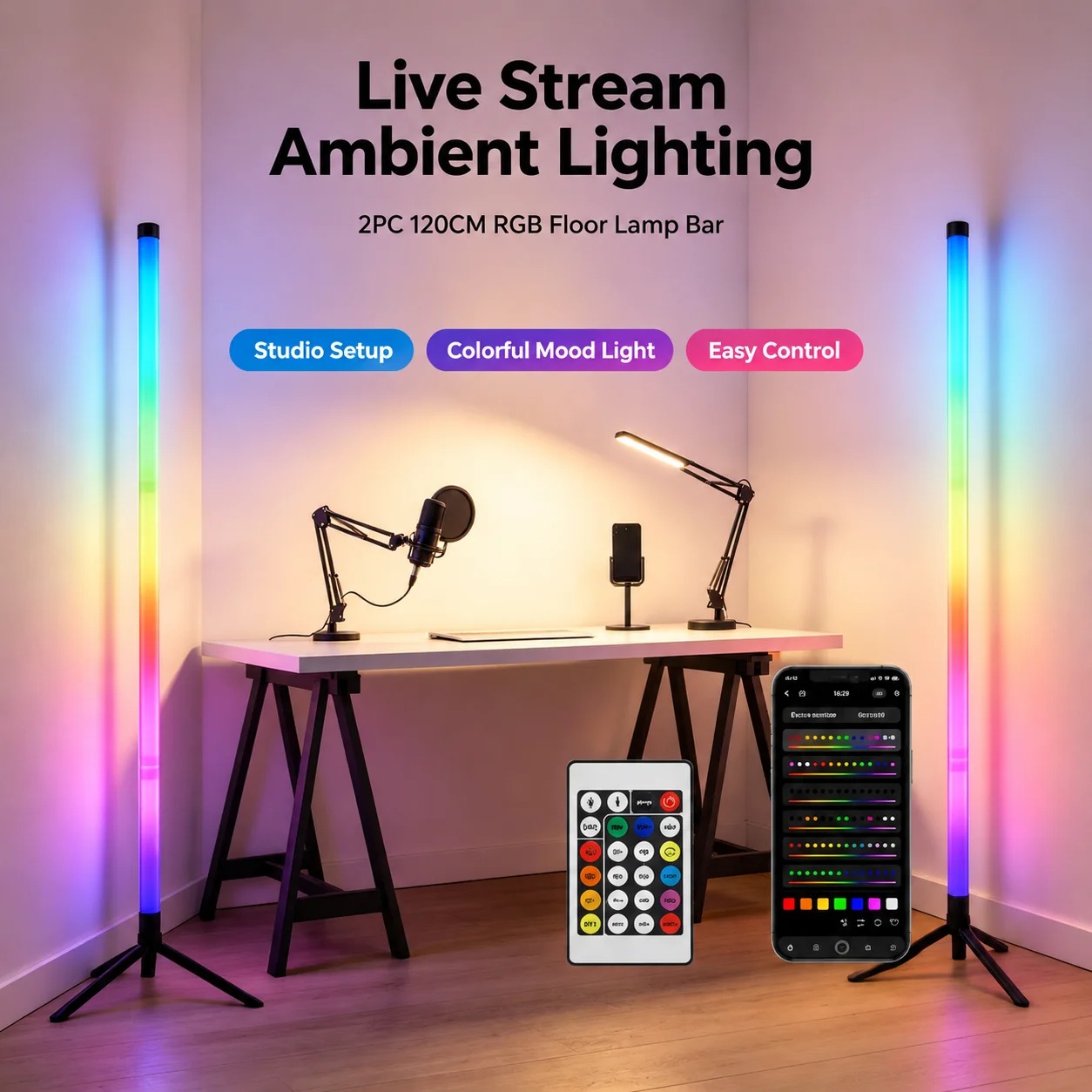 2 SZT. Lampa podłogowa RGB 120 – Lighting Decoration For Home recenzja i cena