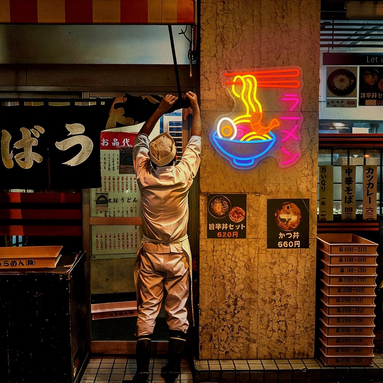 Neonowy szyld Ramen, japońska  – Restaurant Lighting Decoration recenzja i cena