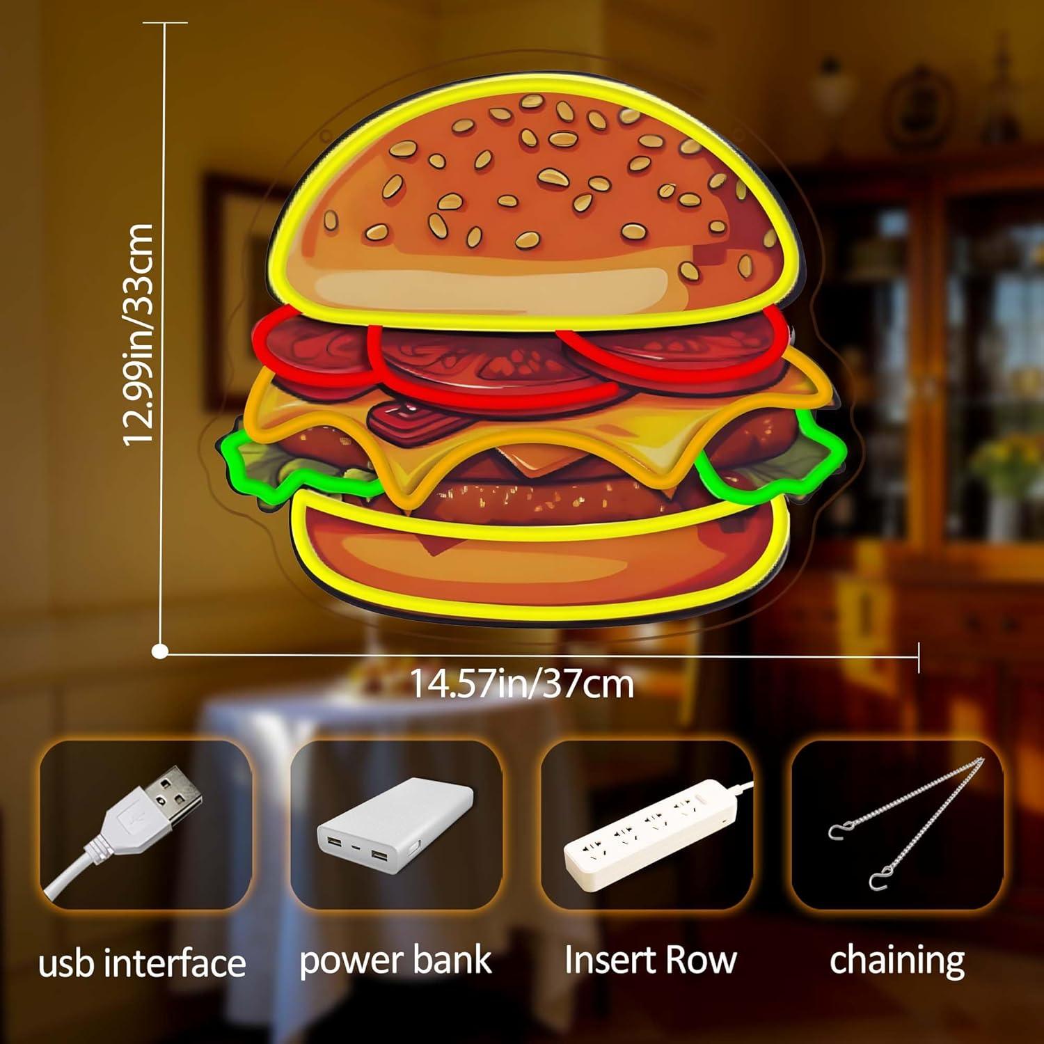 Neonowy Znak LED Burger Hambur – Restaurant Lighting Decoration recenzja i cena