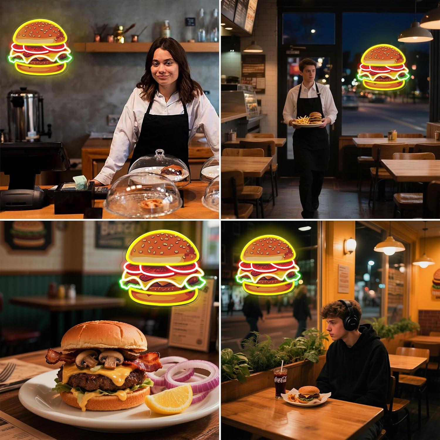 Neonowy Znak LED Burger Hambur – Restaurant Lighting Decoration recenzja i cena