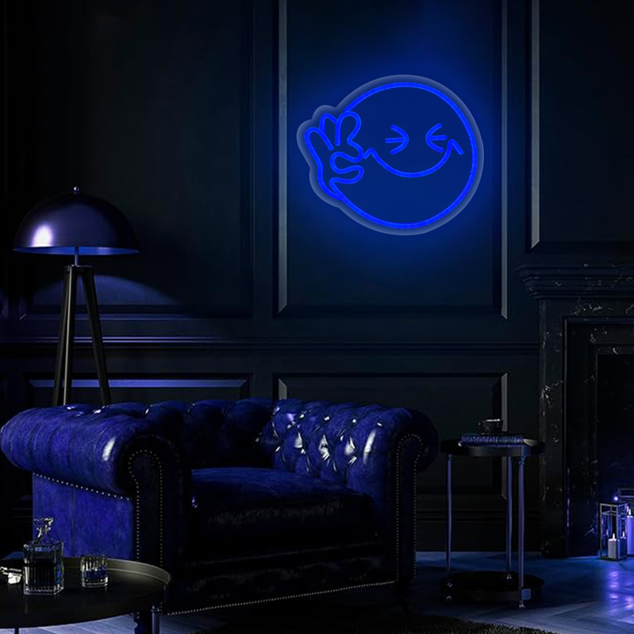 Neonowy znak Smile OK, niebies – Ok Lighting Decor recenzja i cena